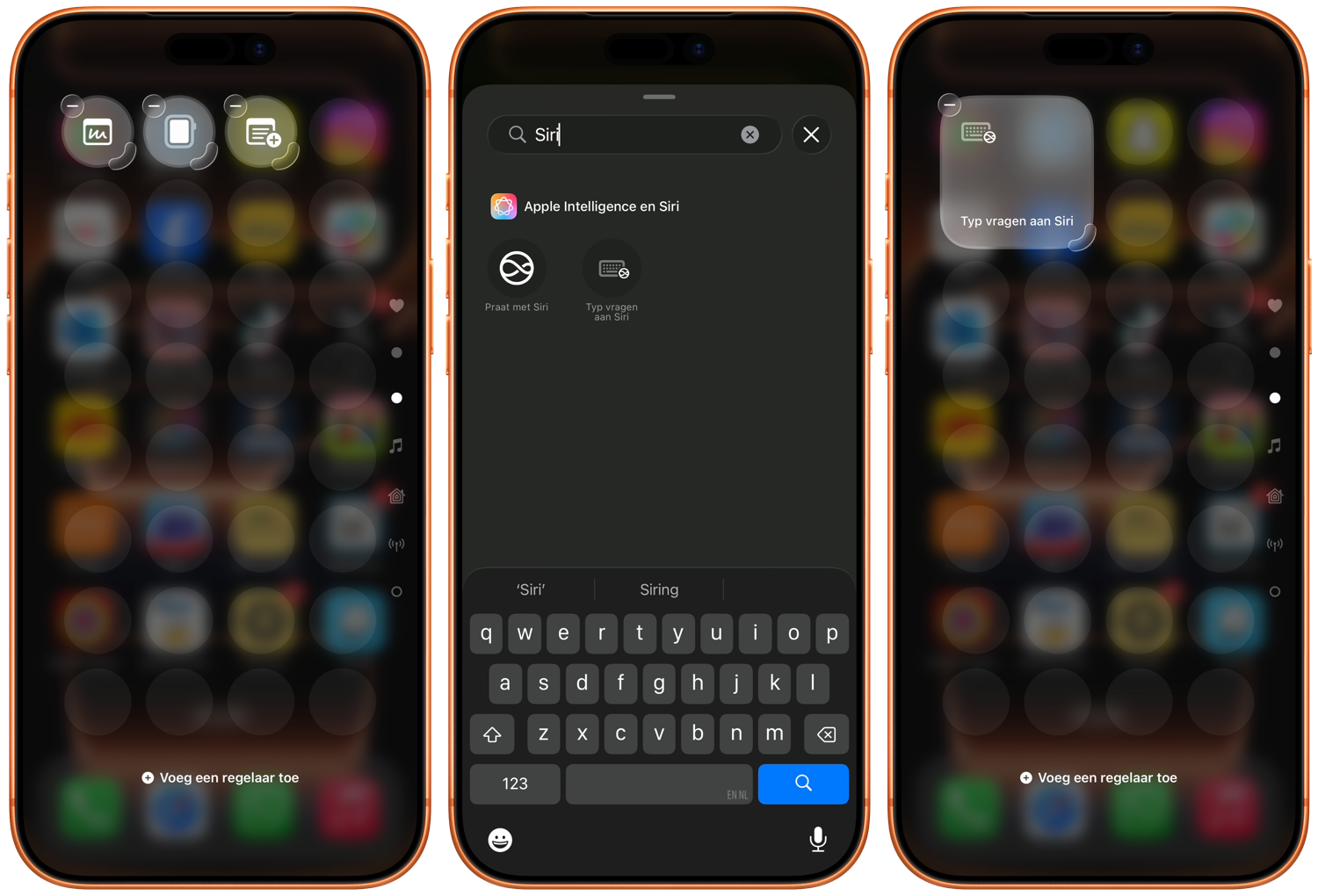 Siri in bedieningspaneel