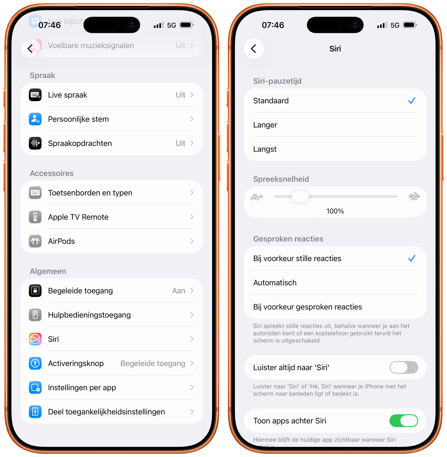 Siri toegankelijkheid