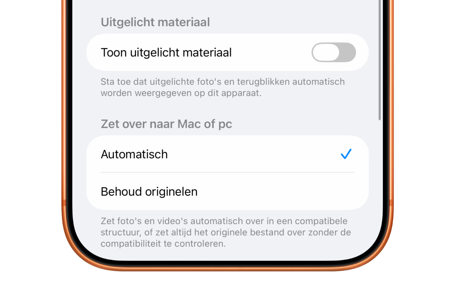 Toon uitgelicht materiaal