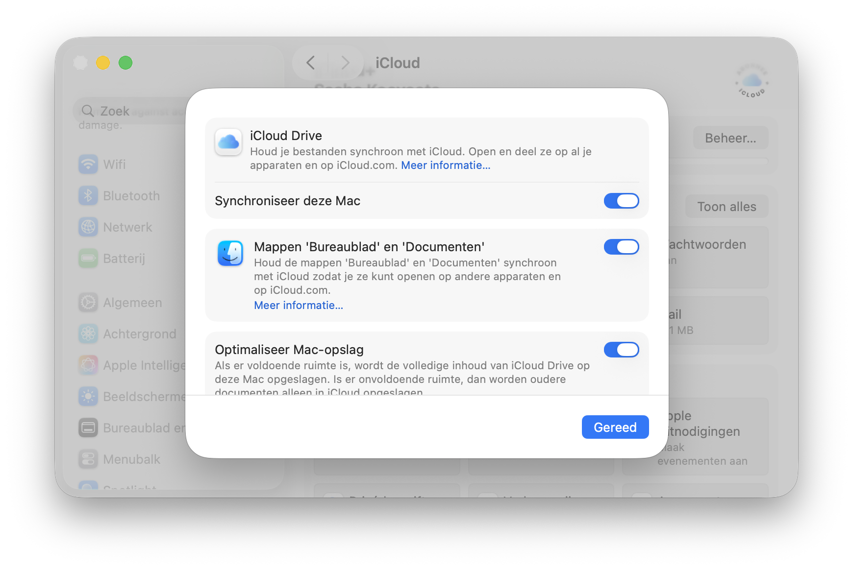 iCloud synchroniseren met Mac
