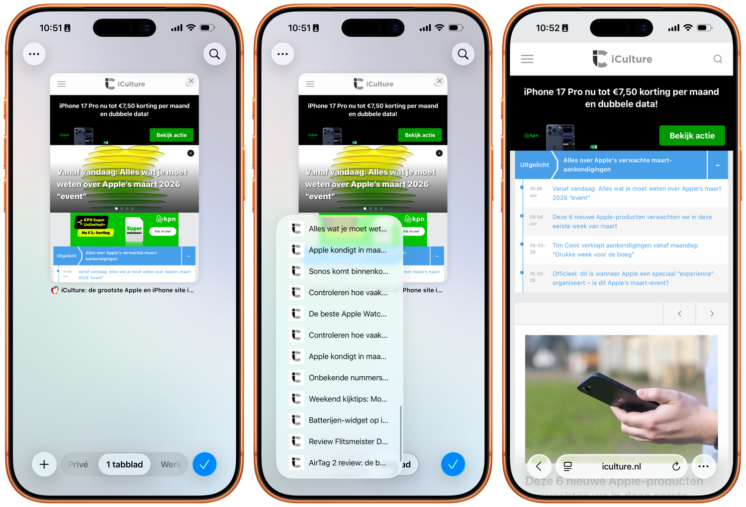 Gesloten tabbladen inzien