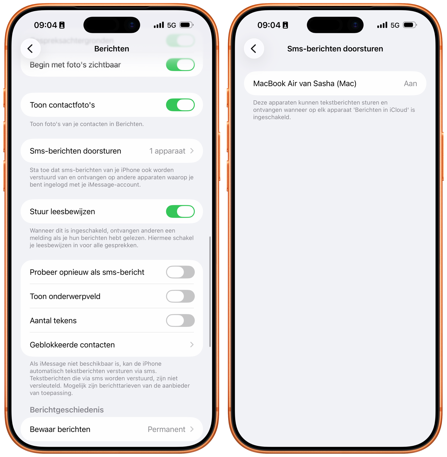 SMS doorsturen iPhone