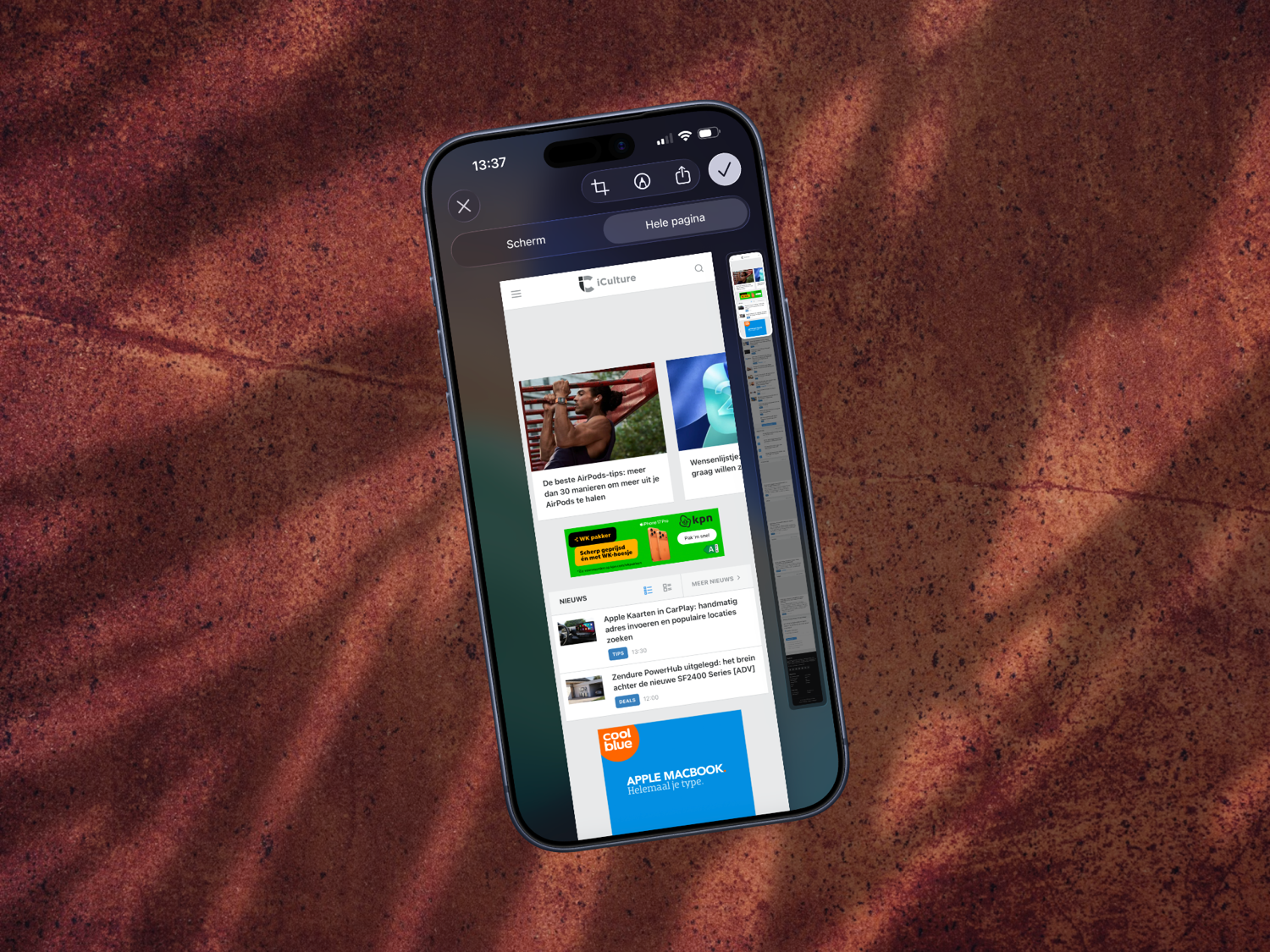 Lange screenshots iOS