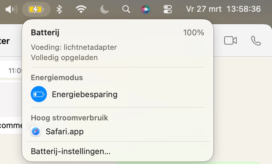 Energiebesparingsmodus inschakelen MacBook