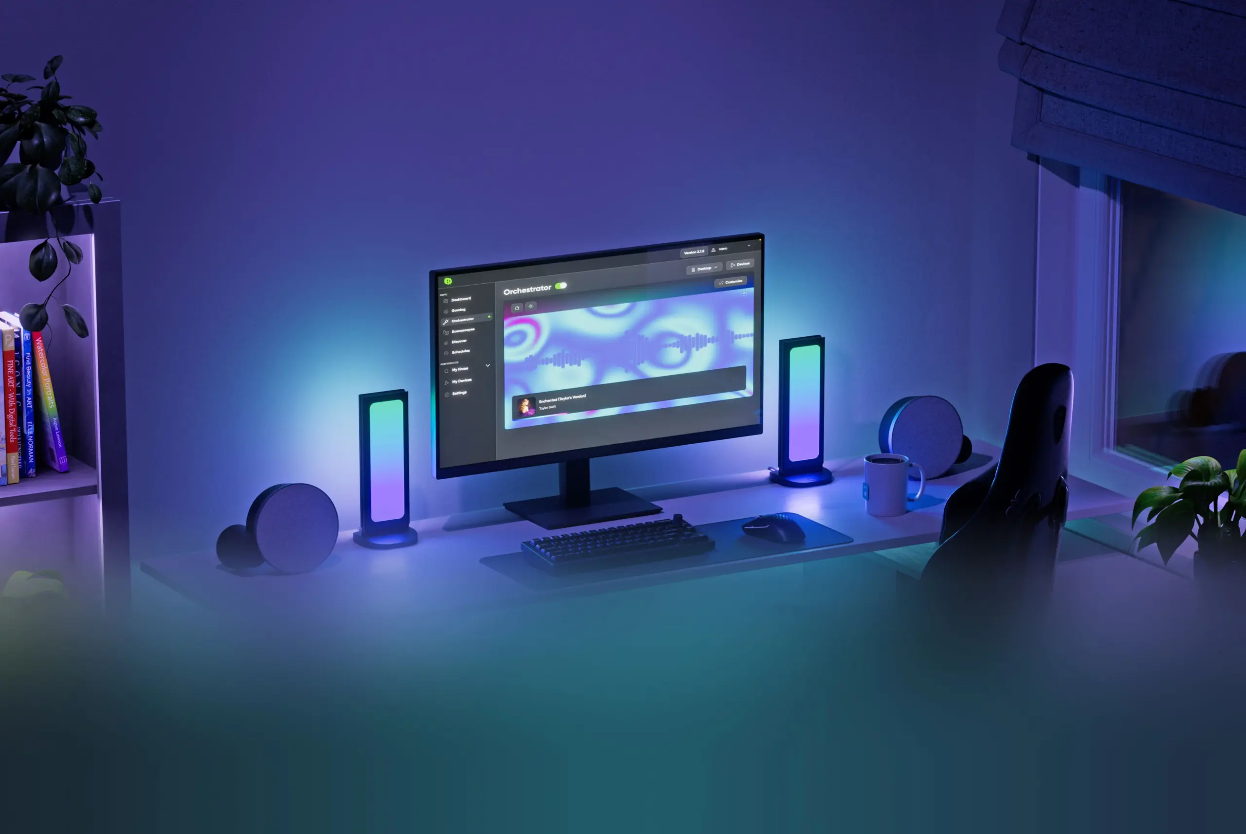 Pegboard desk dock music sync