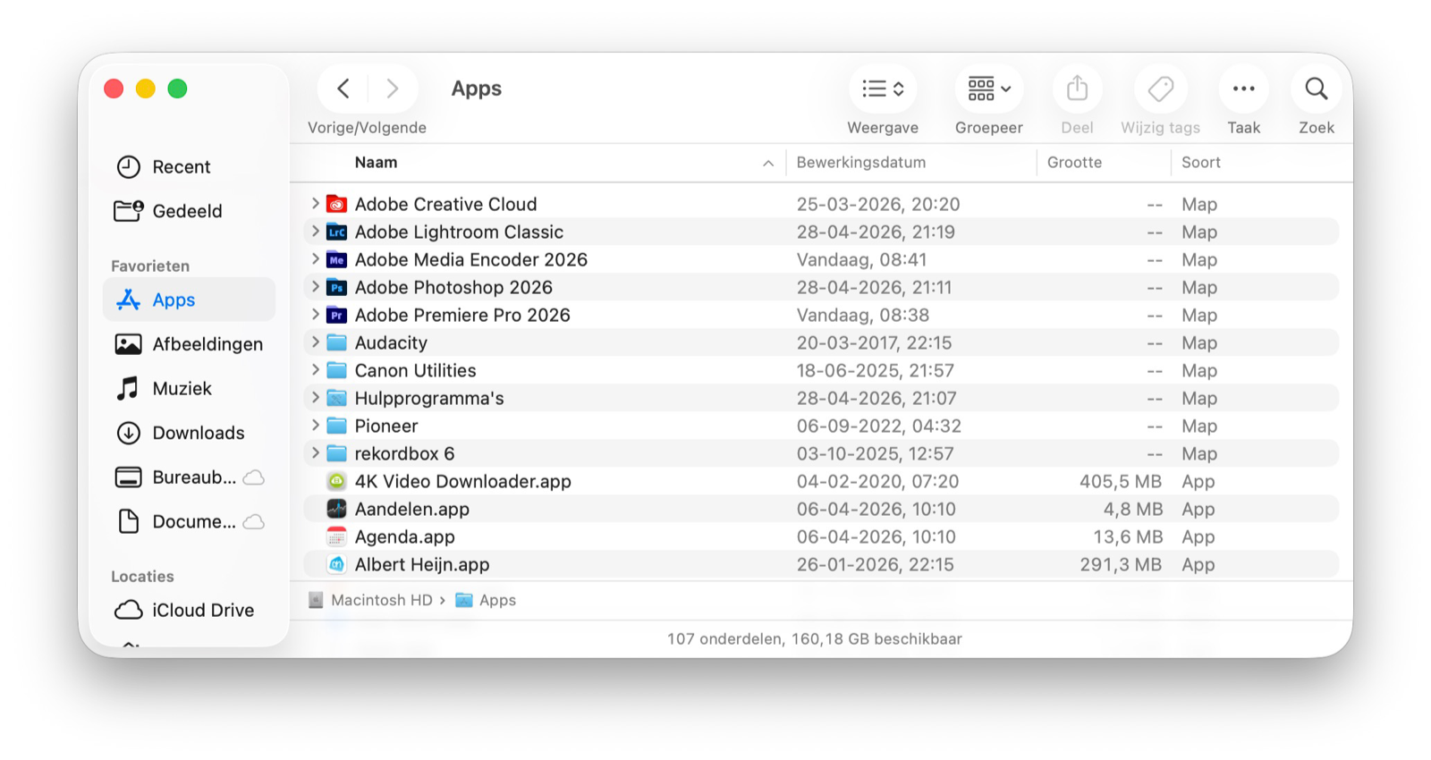 Alle apps op de Mac bekijken met Finder