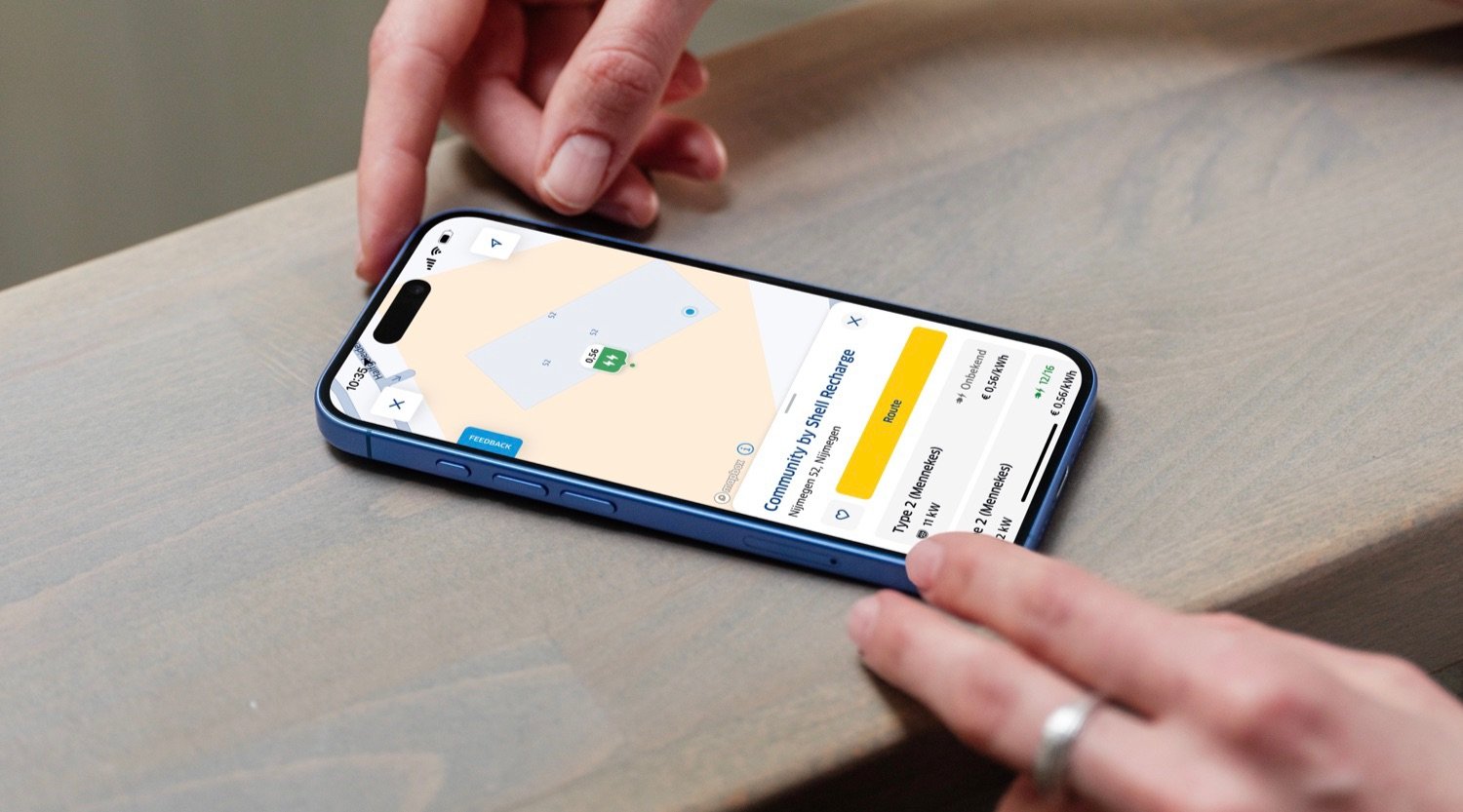 ANWB Onderweg app met prijs van laadpalen