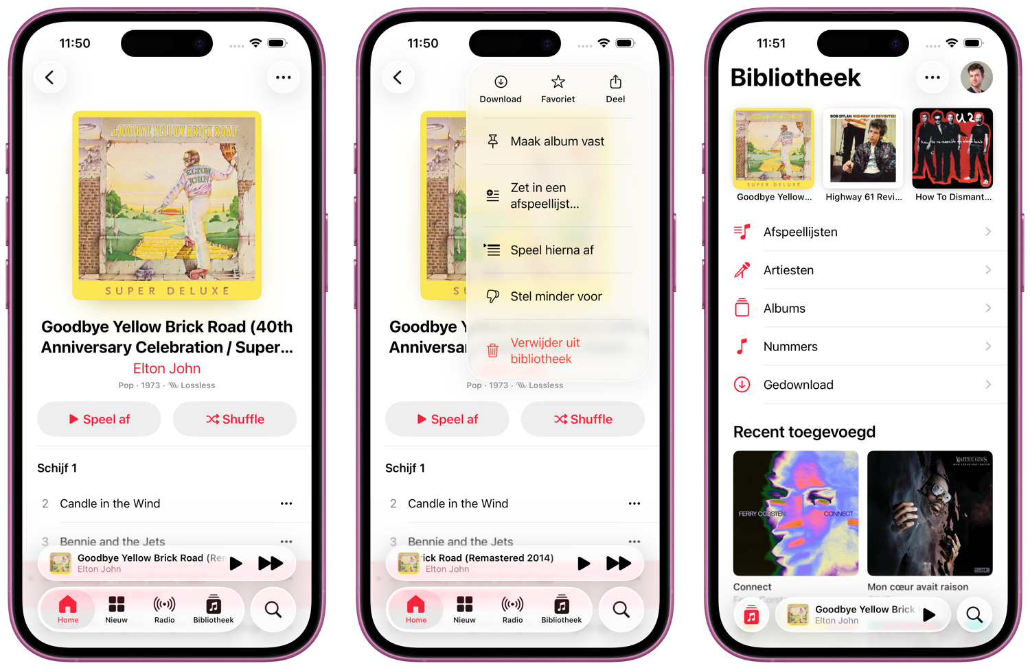 Album vastpinnen in Apple Music