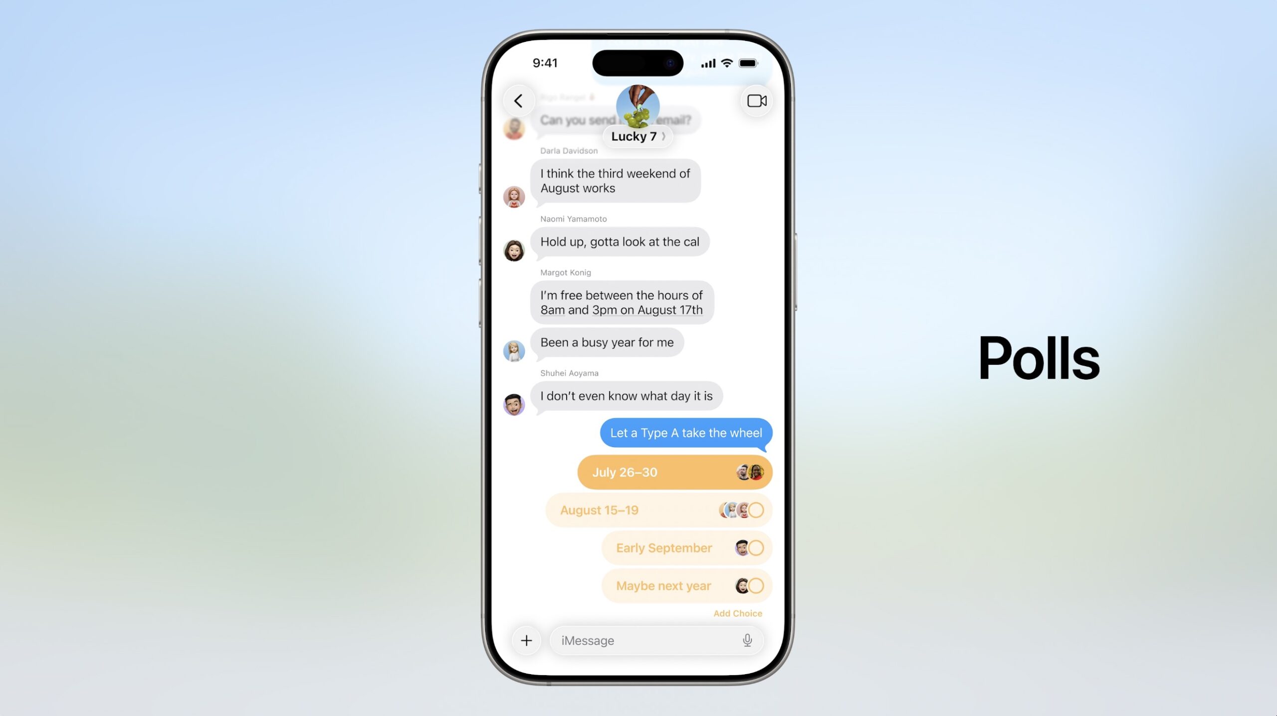Polls in iMessage