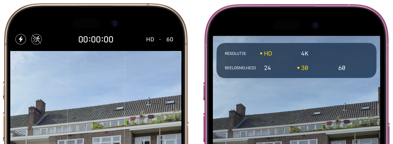 Resolutie en beeldsnelheid voor video aanpassen in iOS 26