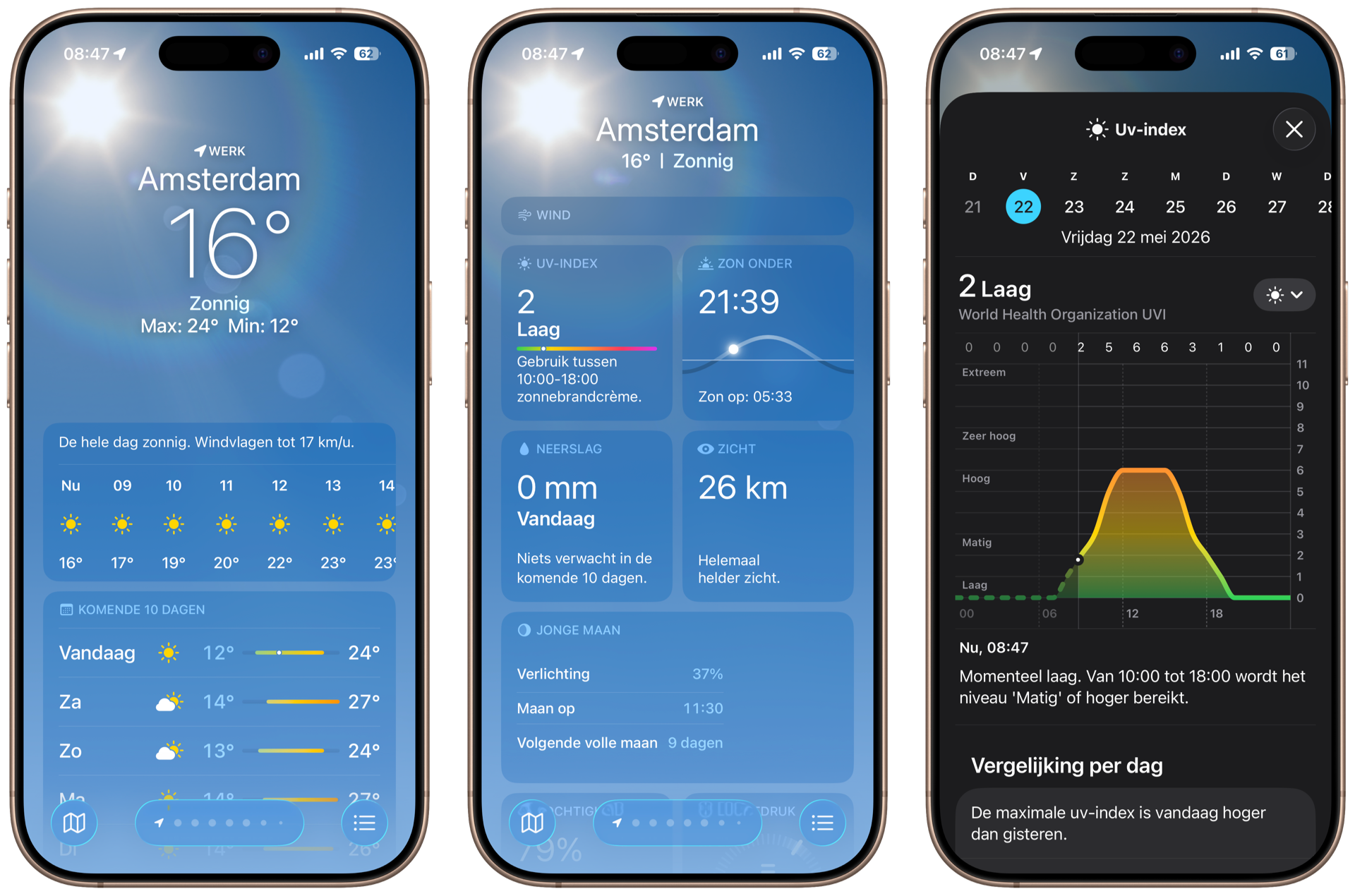UV-index bekijken op iPhone