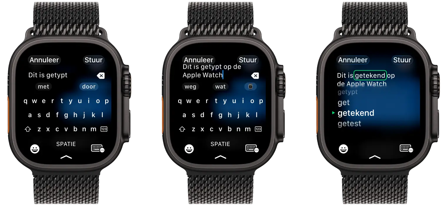 Apple Watch toetsenbord in Nederlands in watchOS 26