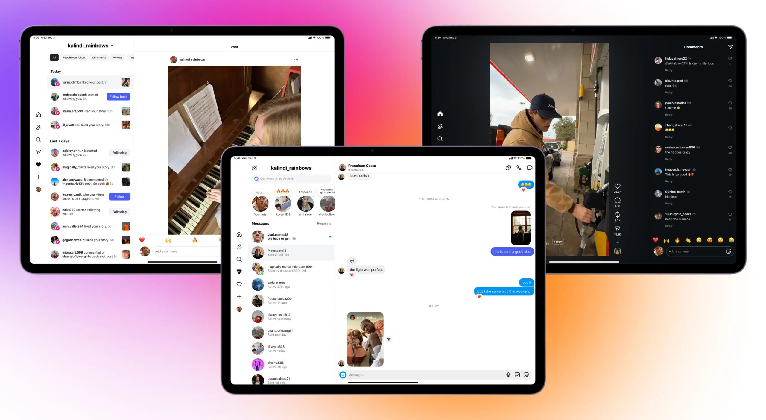 Instagram op iPad afbeeldingen