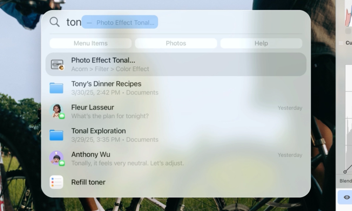 Spotlight contextueel zoeken