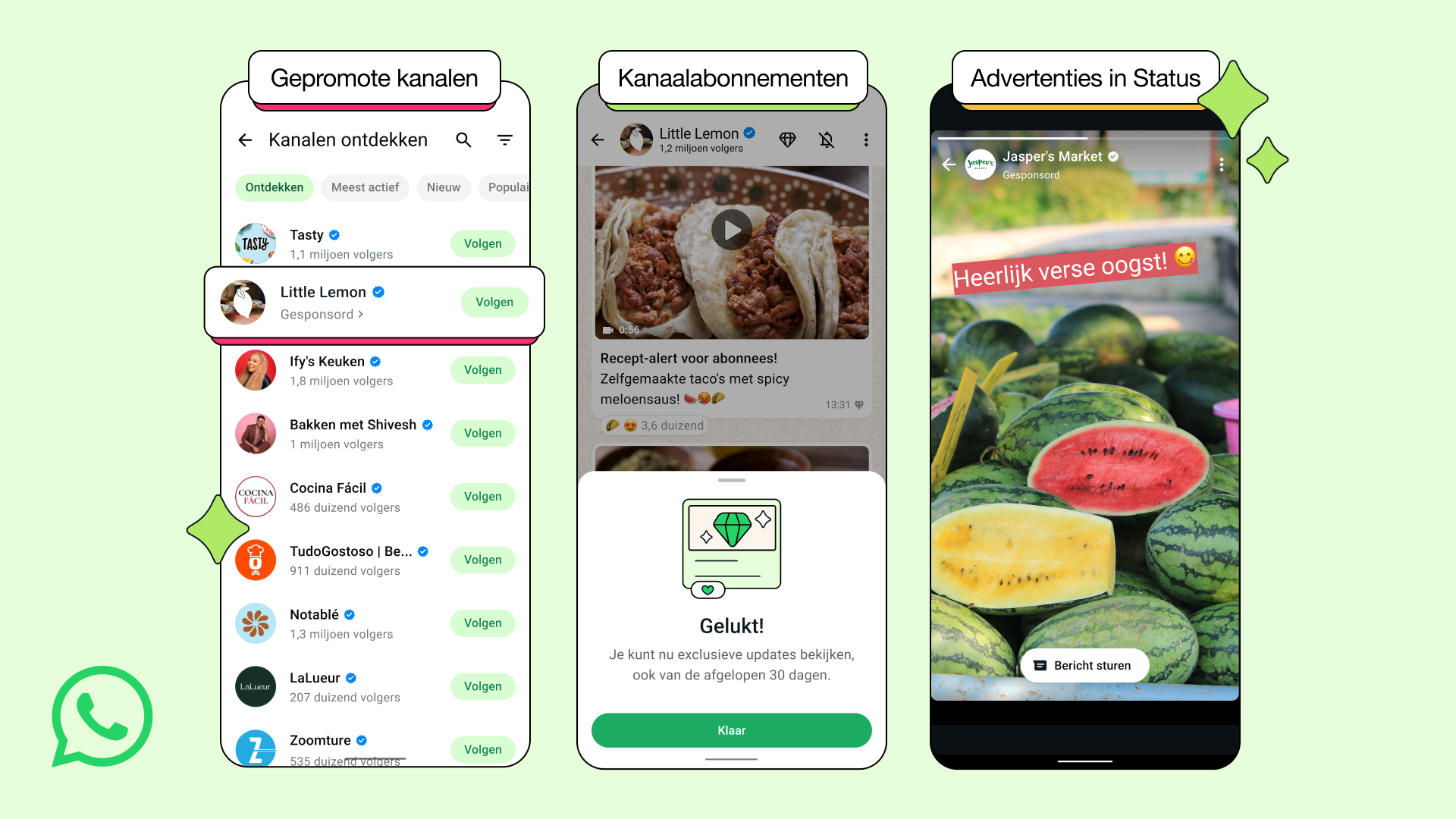 WhatsApp advertenties in Status