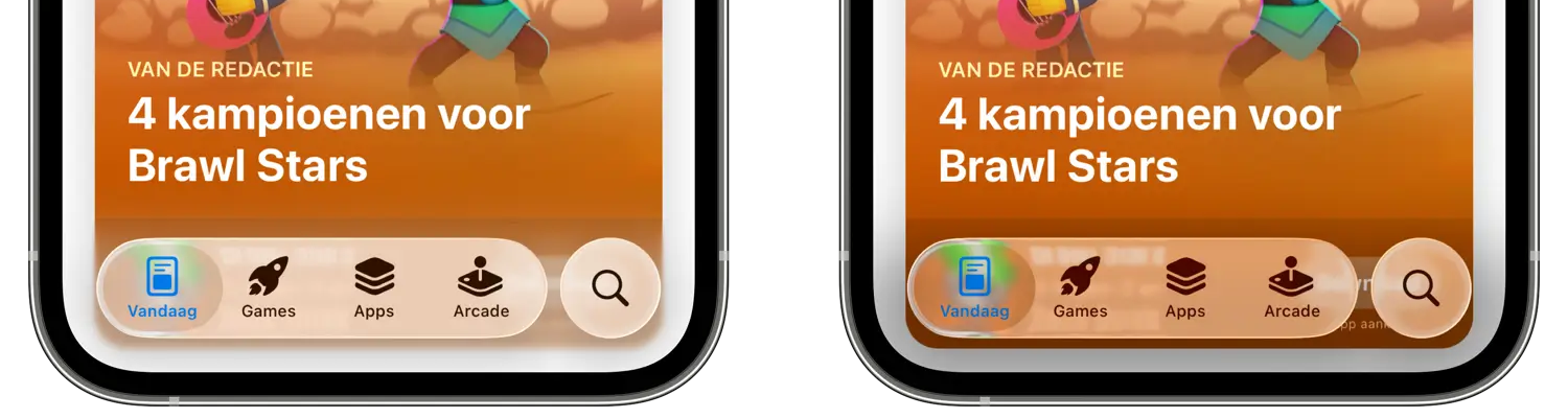 iOS 26 Liquid Glass in App Store-app: Beta 3 vs Beta 4