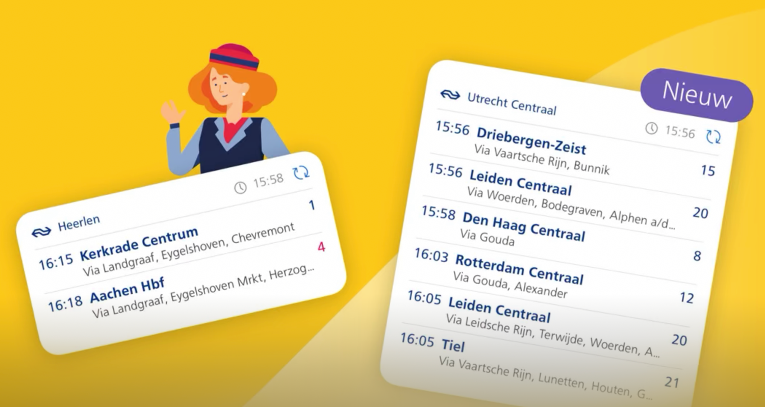 NS widget met vertrektijden voor je station