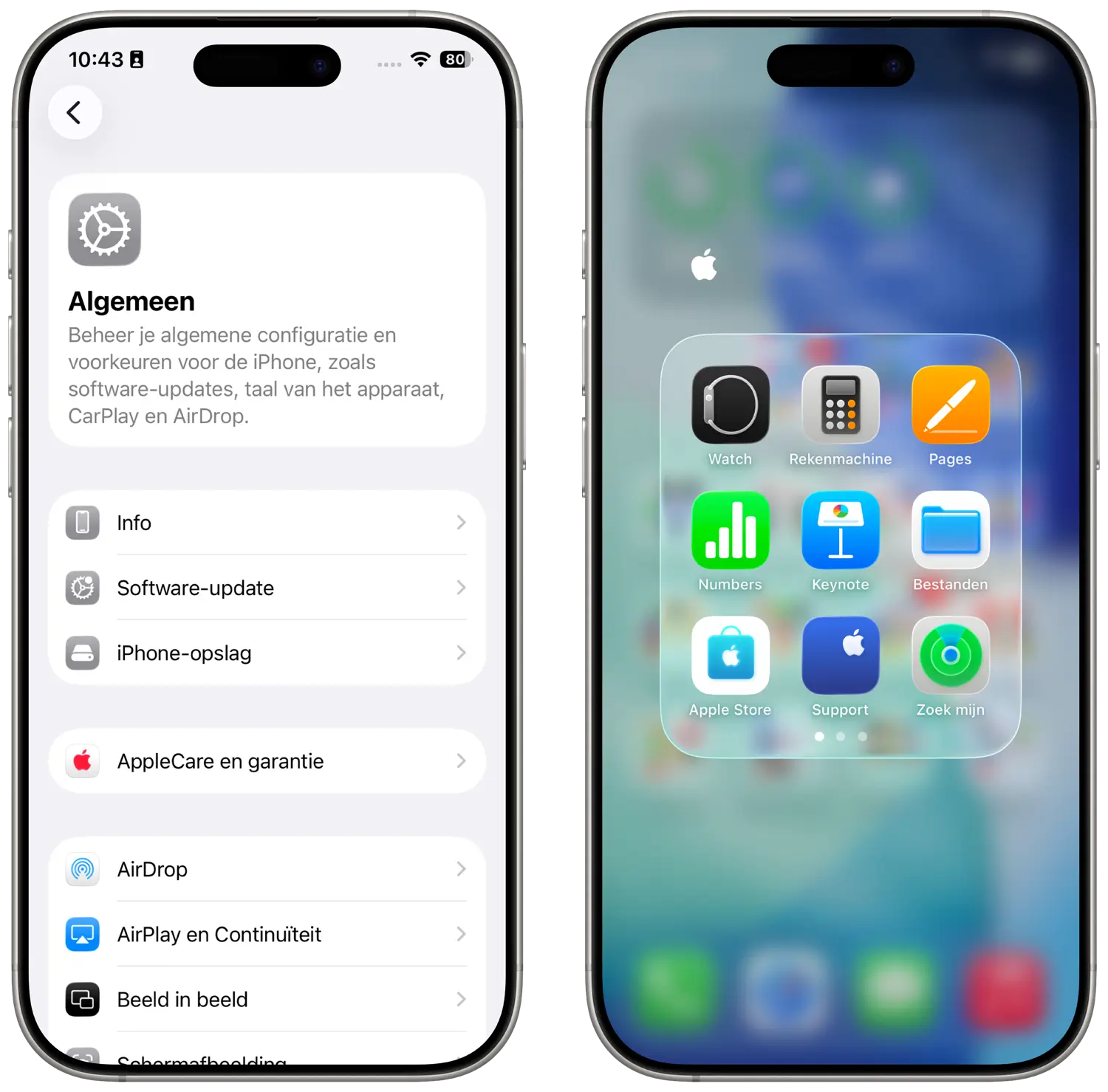 iOS 26.1: tekst links uitgelijnd