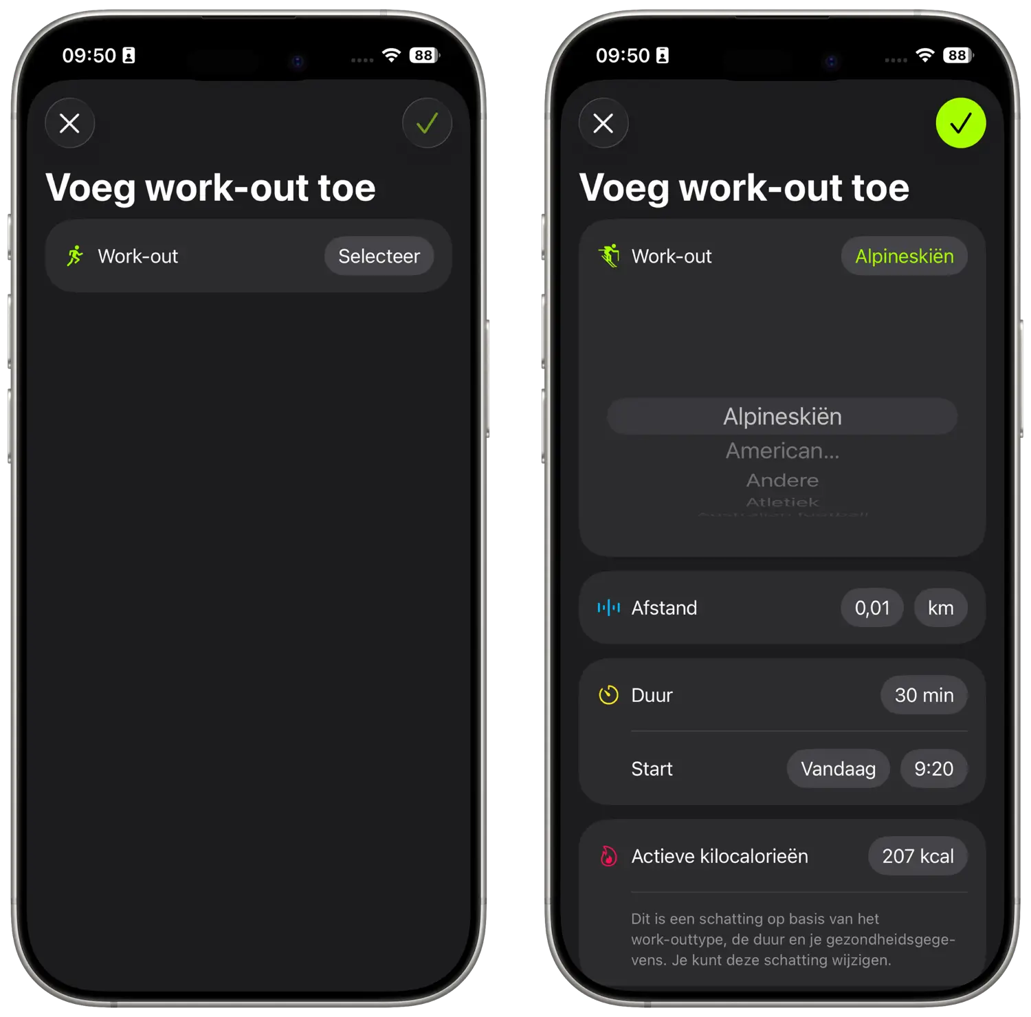 iOS 26.1: workout toevoegen