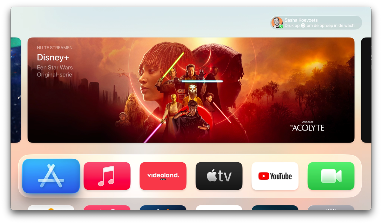 Bellen met Apple TV: inkomende oproep