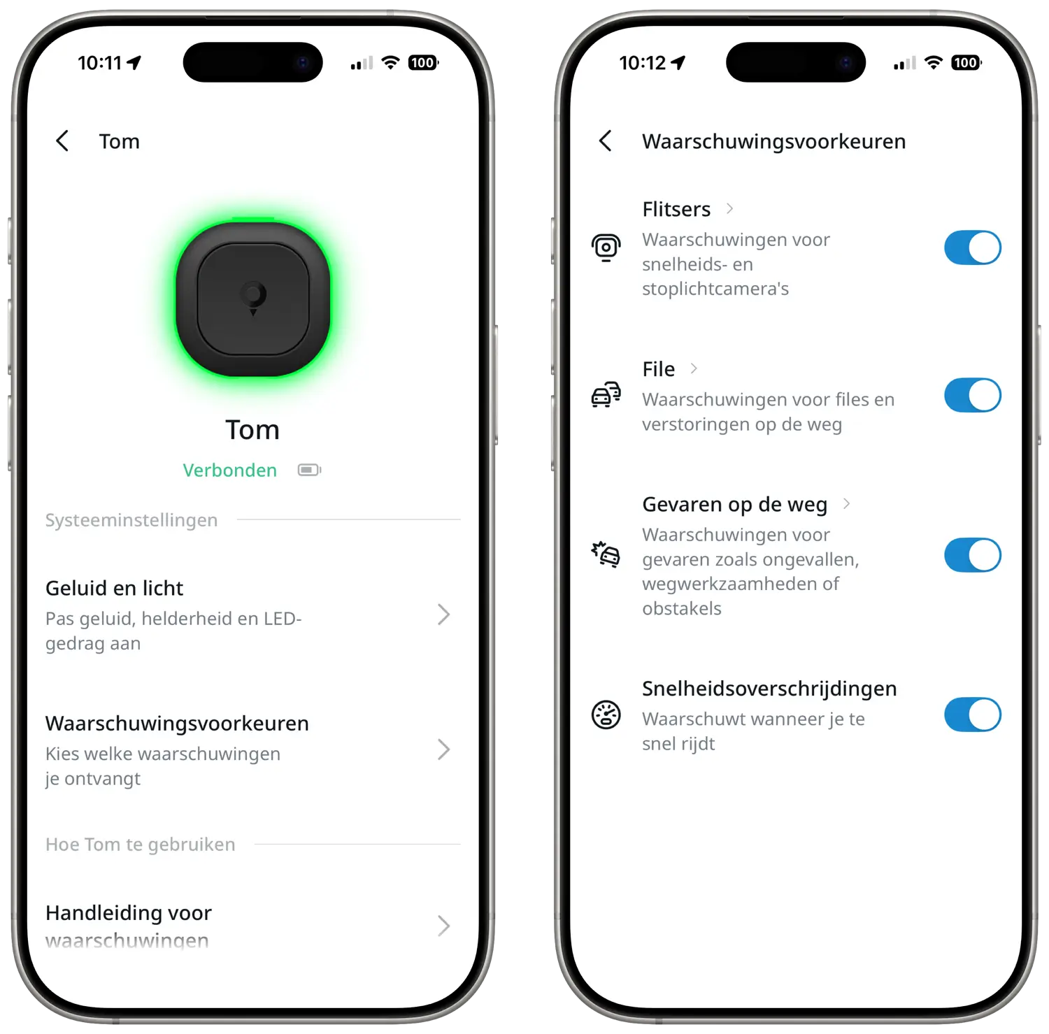 Opties voor Tom by TomTom