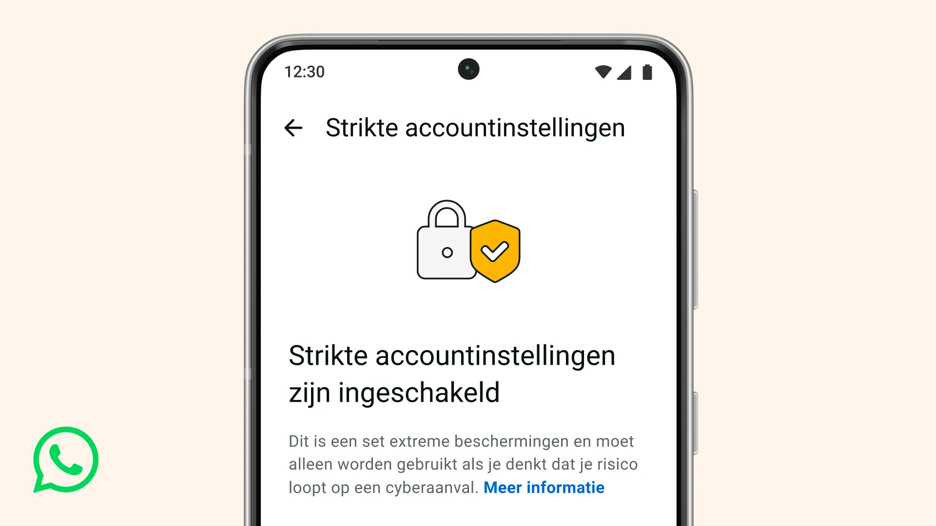 WhatsApp Strikte accountinstellingen