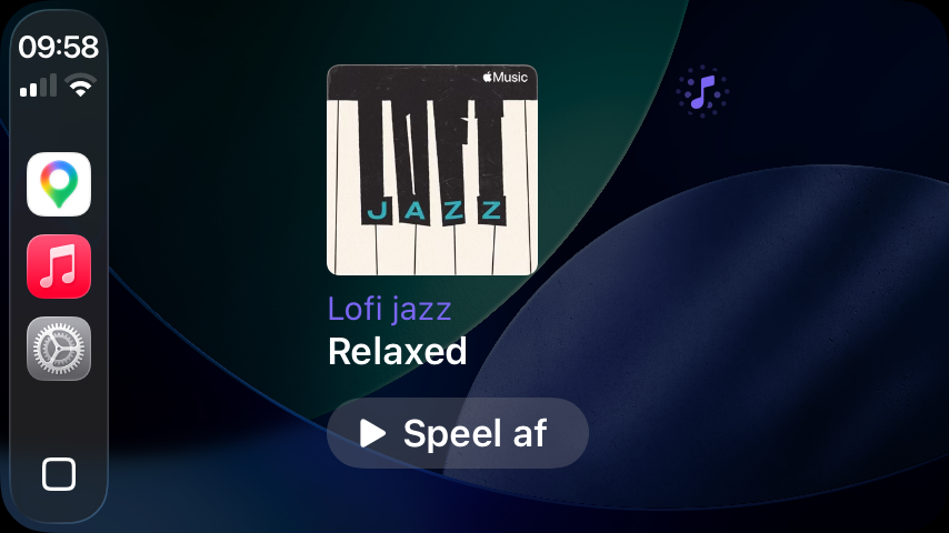 Achtergrondmuziek Widget CarPlay
