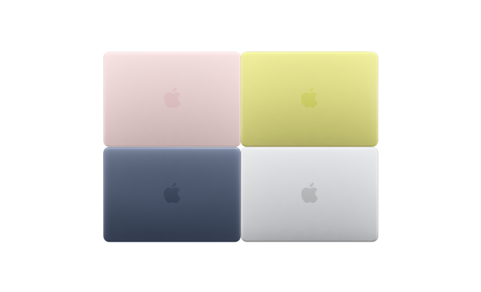 MacBook Neo kleuren zilver indigo blos citrus