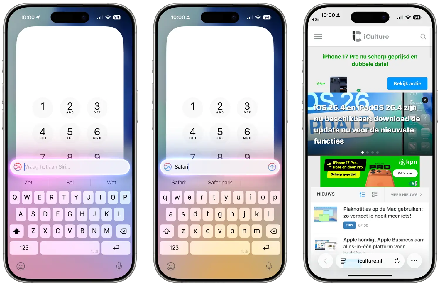 Typen naar Siri om snel apps te wisselen