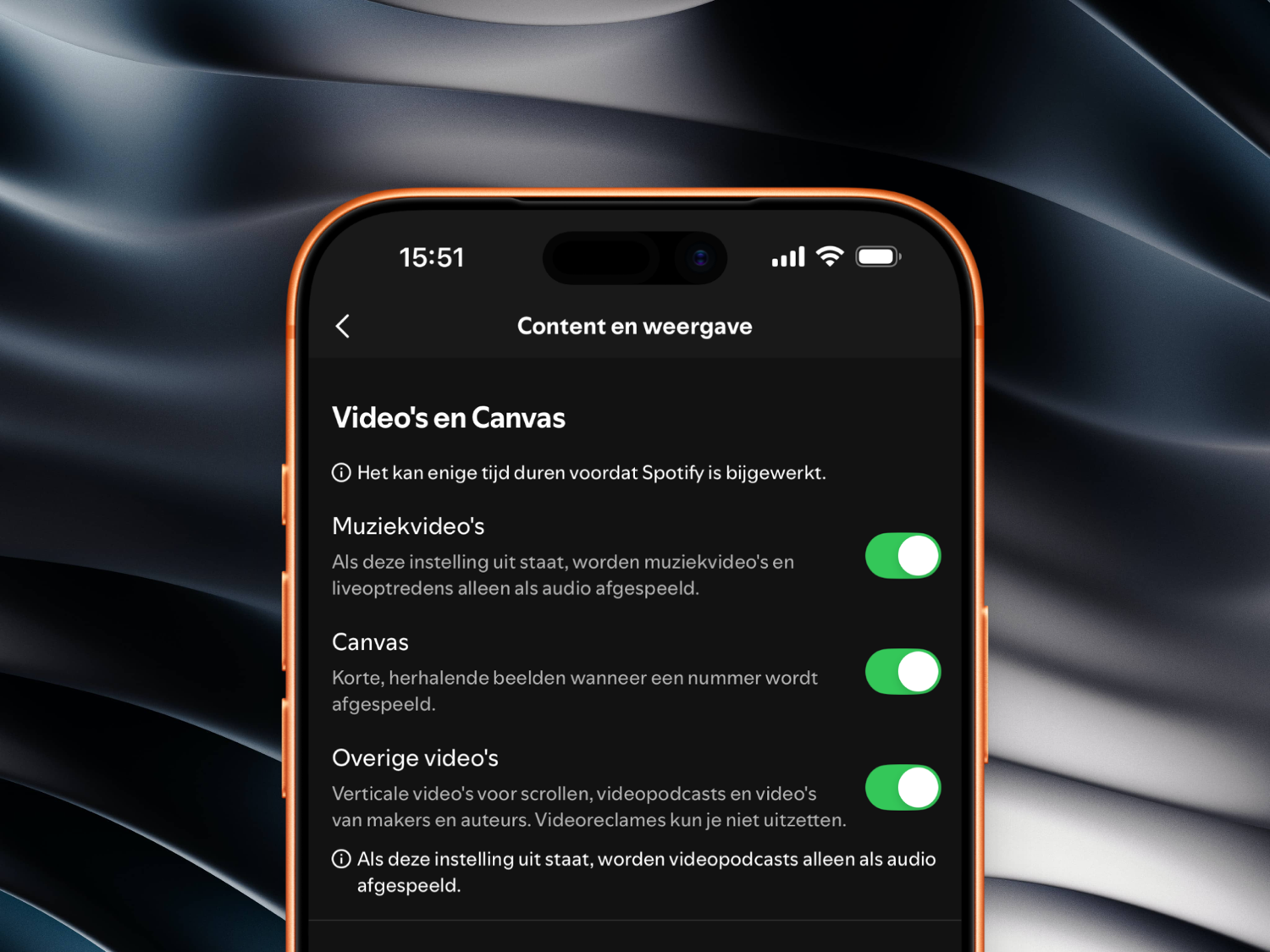 Video's uitzetten Spotify