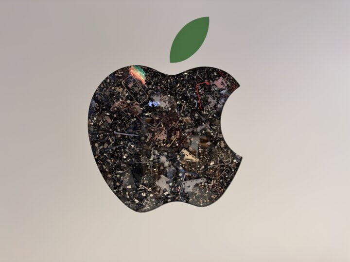 Apple duurzaamheid: muur van iPhone-onderdelen