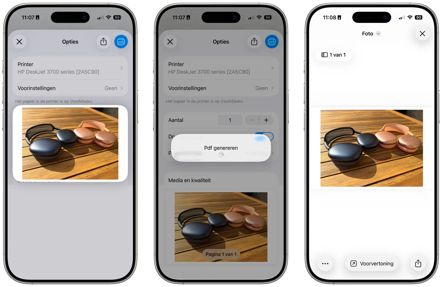 Pdf genereren vanuit een foto op iPhone