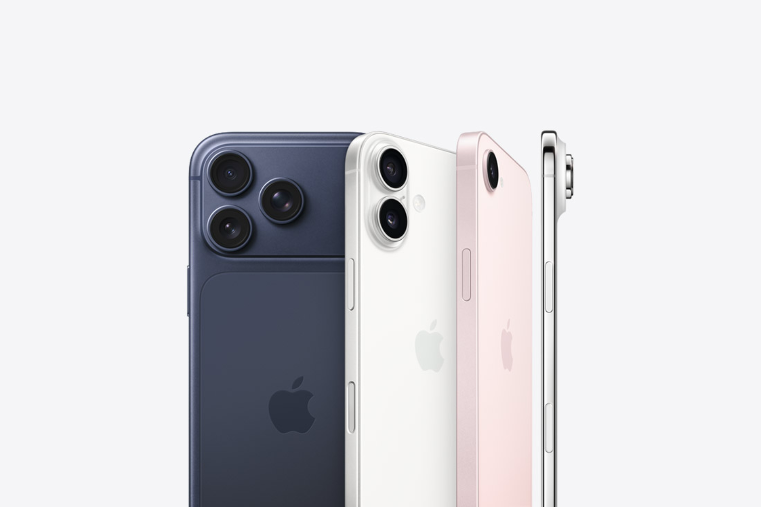 iPhone-lineup met iPhone 17 Pro, iPhone 17, iPhone 17e en iPhone Air