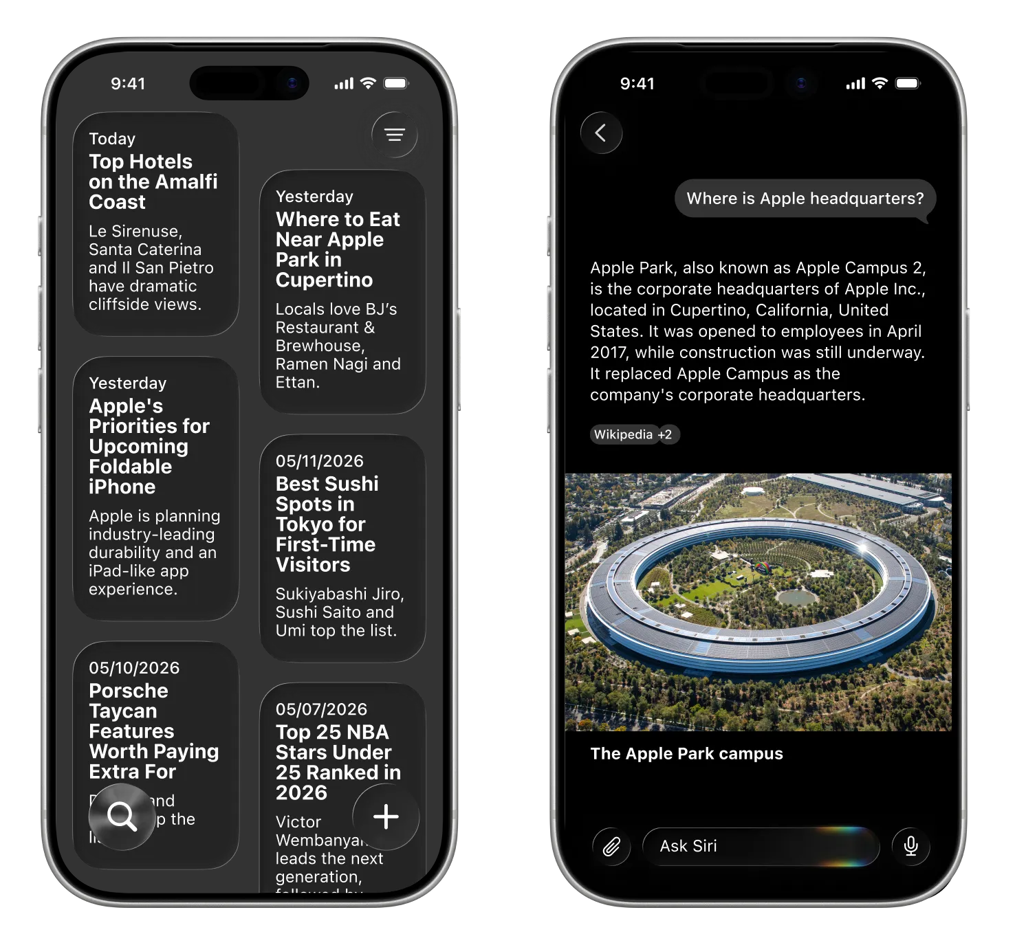 Zoekgeschiedenis en zoekopdracht van Siri in iOS 27