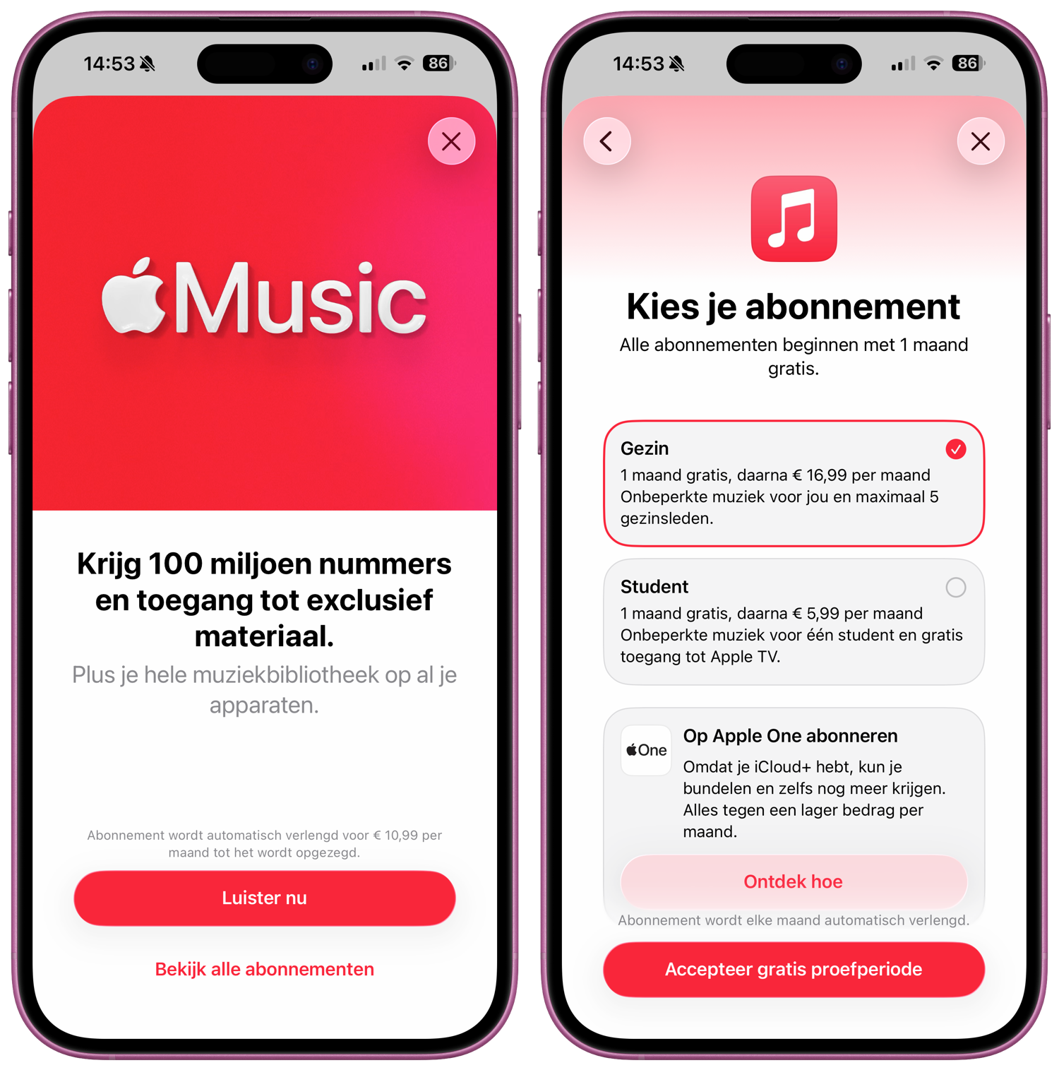 Apple Music proefperiode