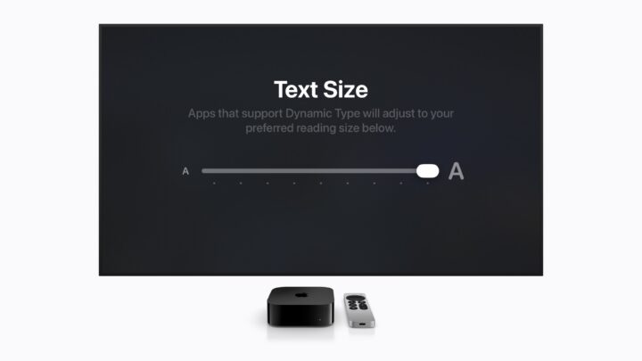 Grotere tekst instellen op Apple TV