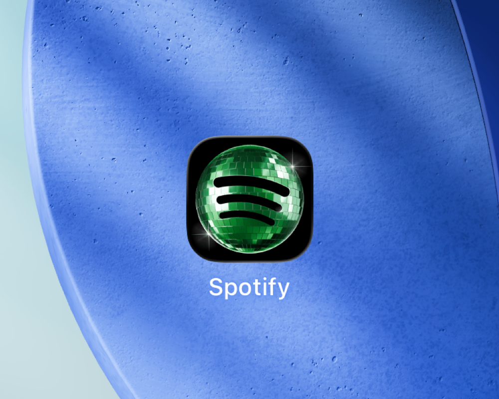 Spotify icoontje discobal voor 20-jarig jubileum