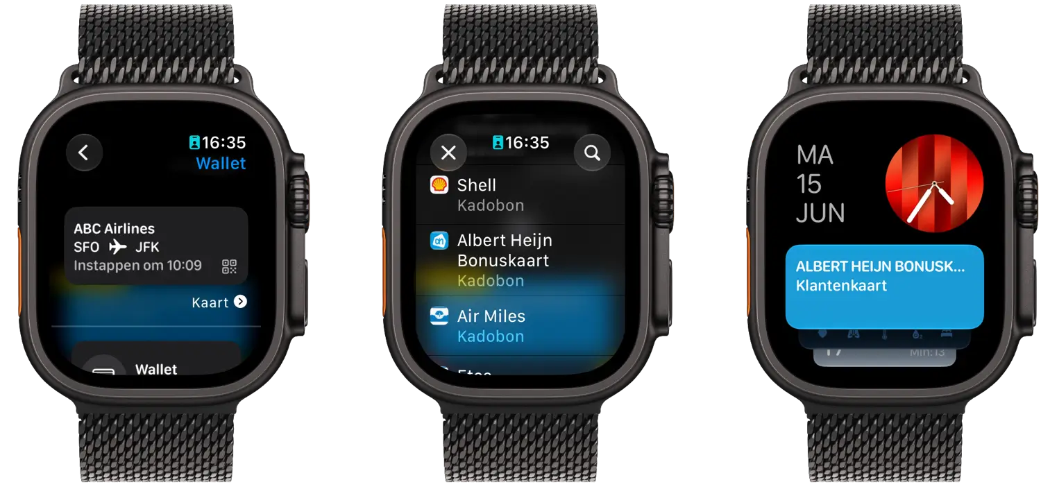 Wallet-kaart vastzetten in slimme stapel op Apple Watch in watchOS 27