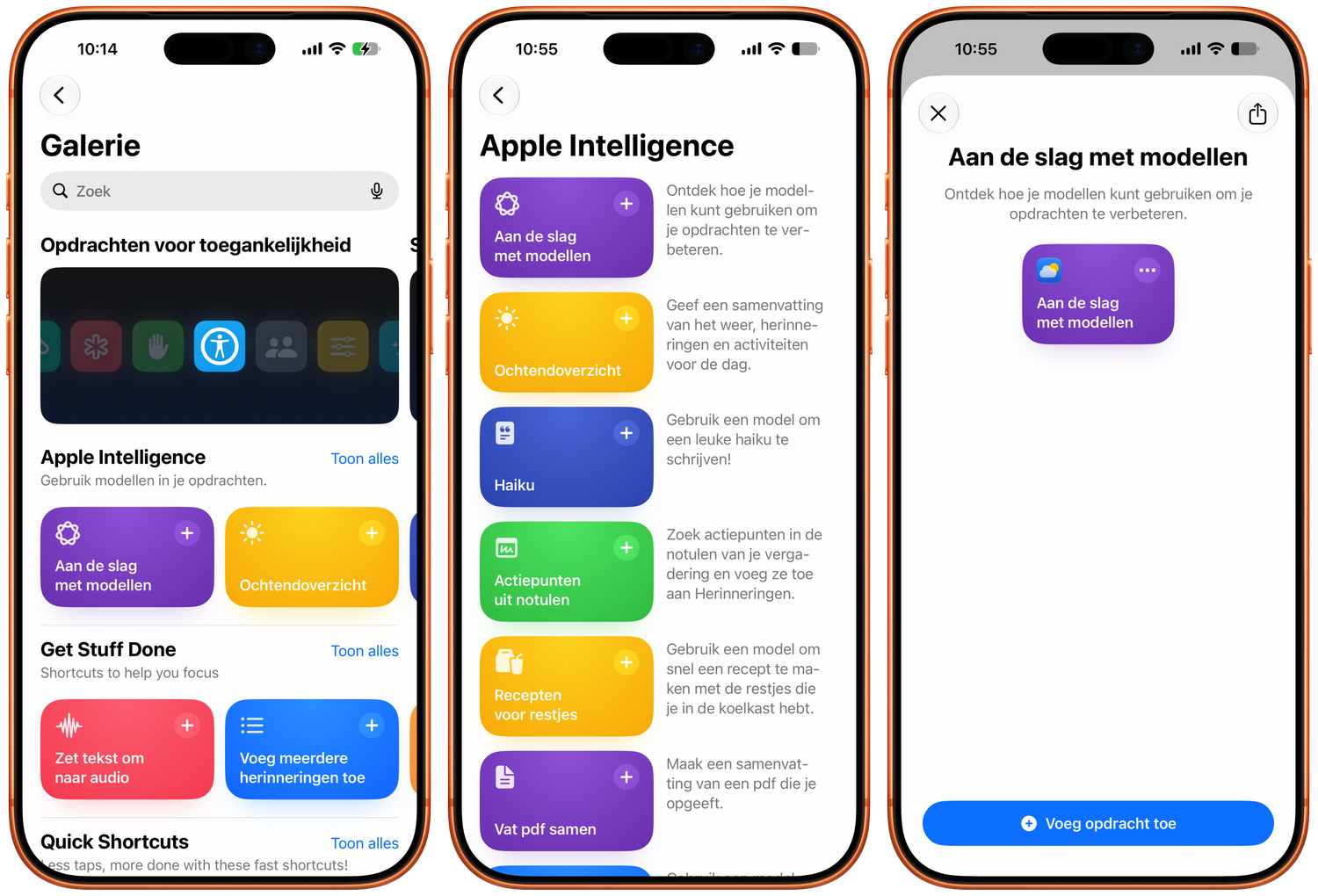 Galerie tabblad in Opdrachten-app