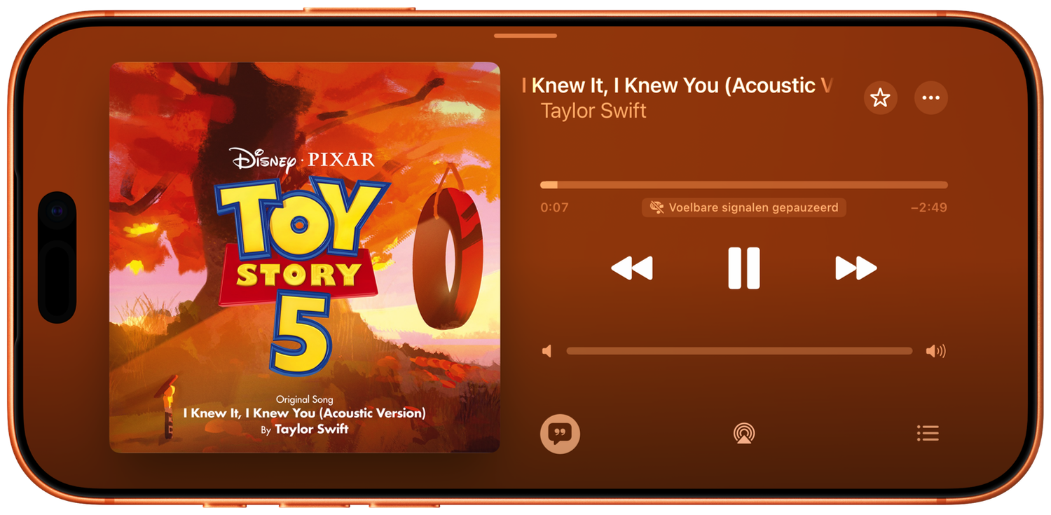 Liggende stand in Apple Music in iOS 27