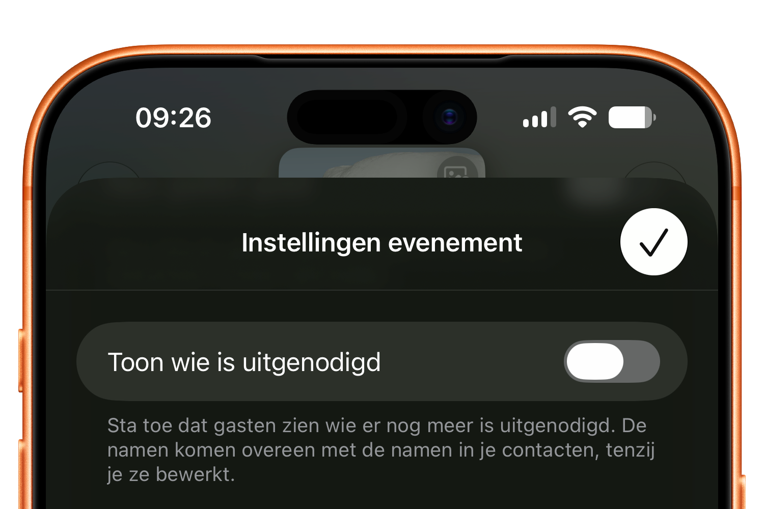 Apple Uitnodigingen optie om gastenlijst te tonen