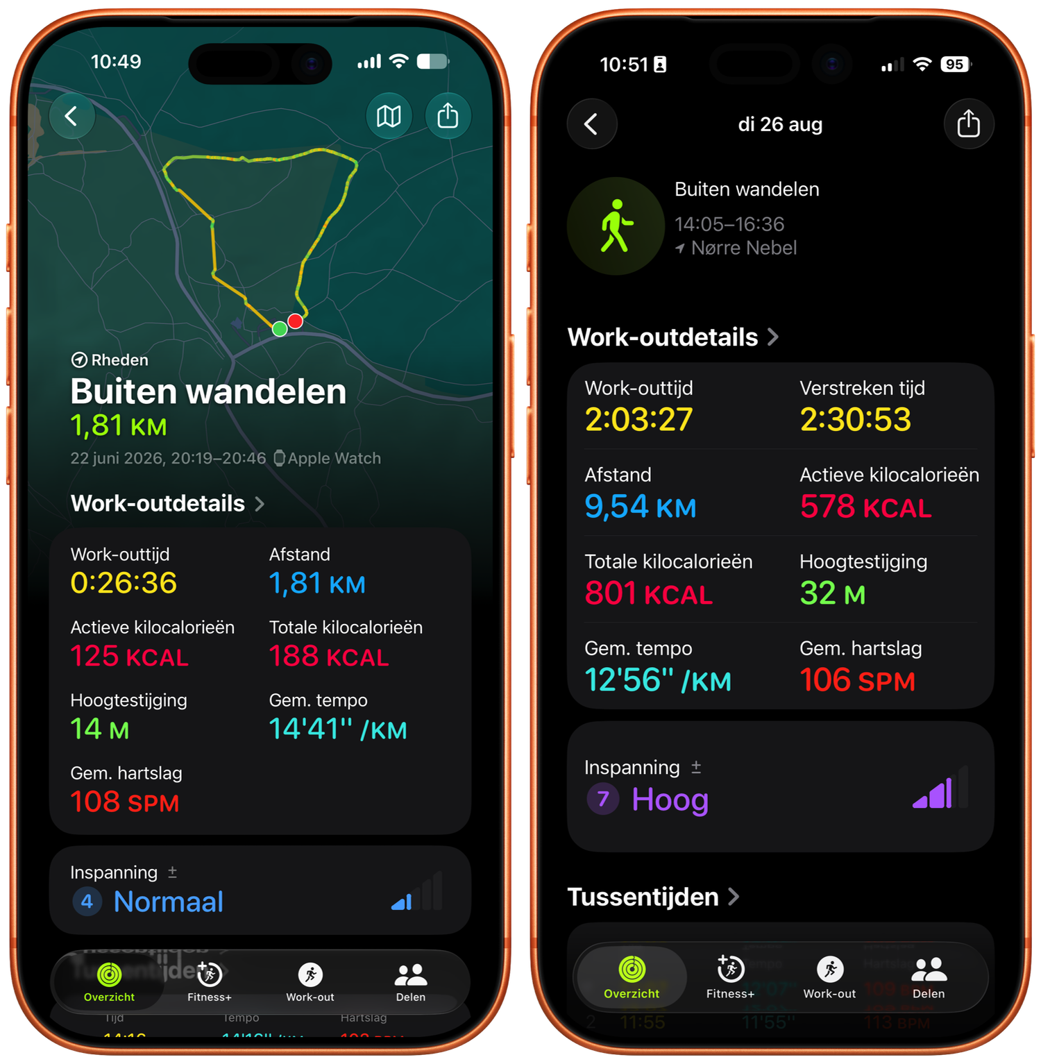 Workout uiterlijk iOS 27 vs iOS 26