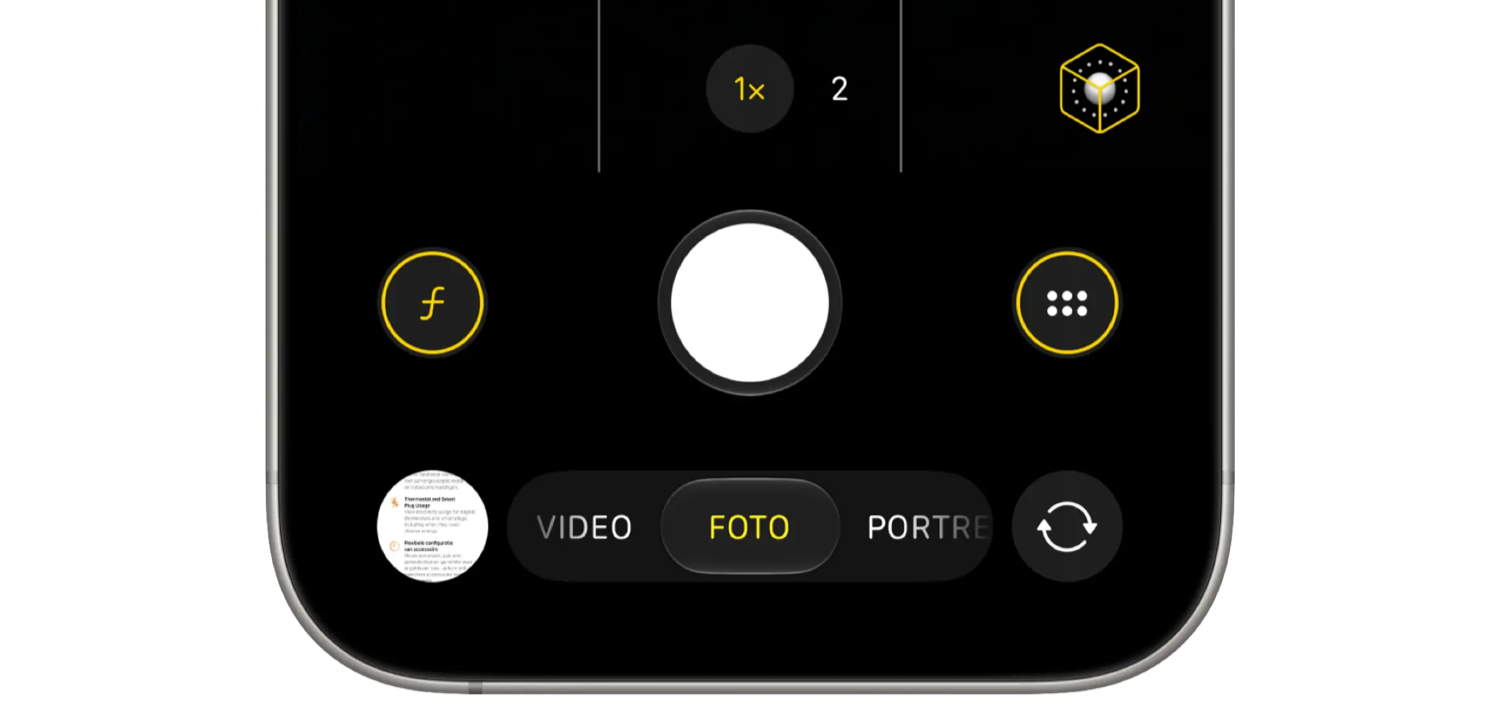 iOS 27 Beta 2: Camera-app met gele omcirkeling bij wijziging