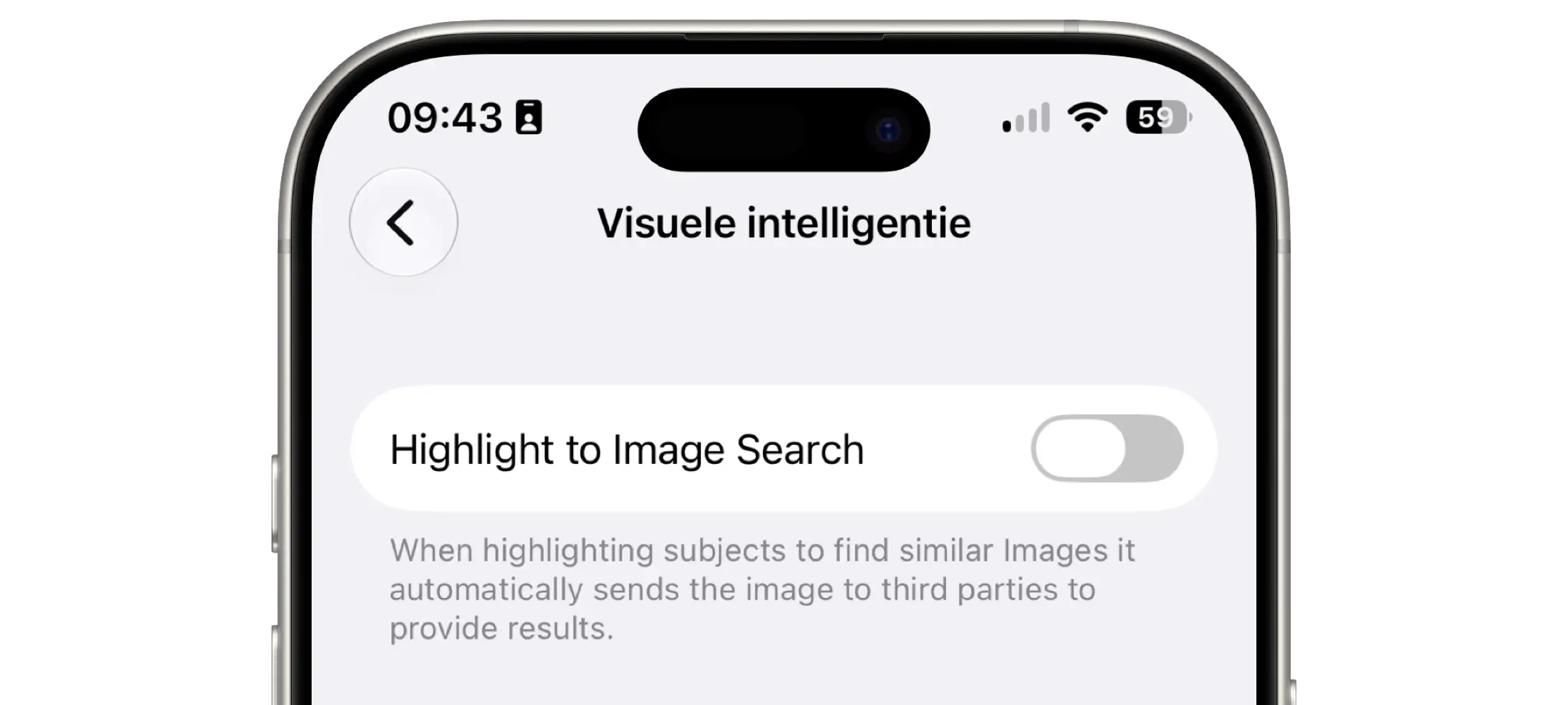 iOS 27 Beta 2: Visuele intelligentie instelling voor image search