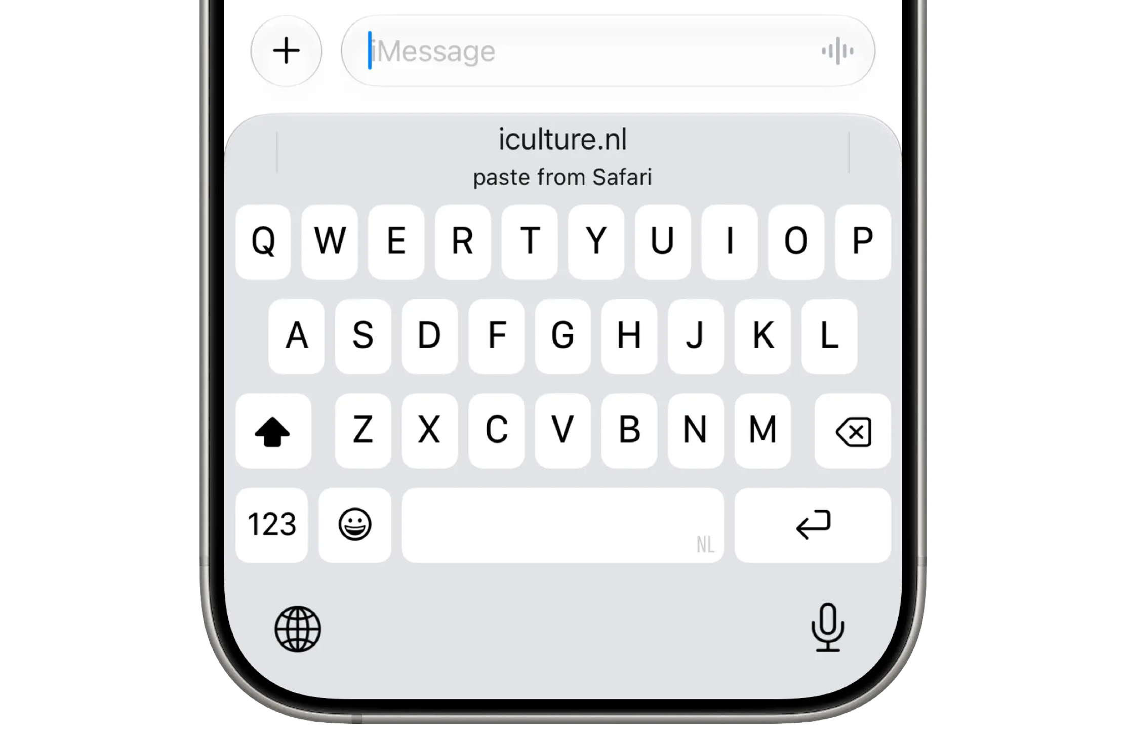 iOS 27: shortcut voor plakken op toetsenbord
