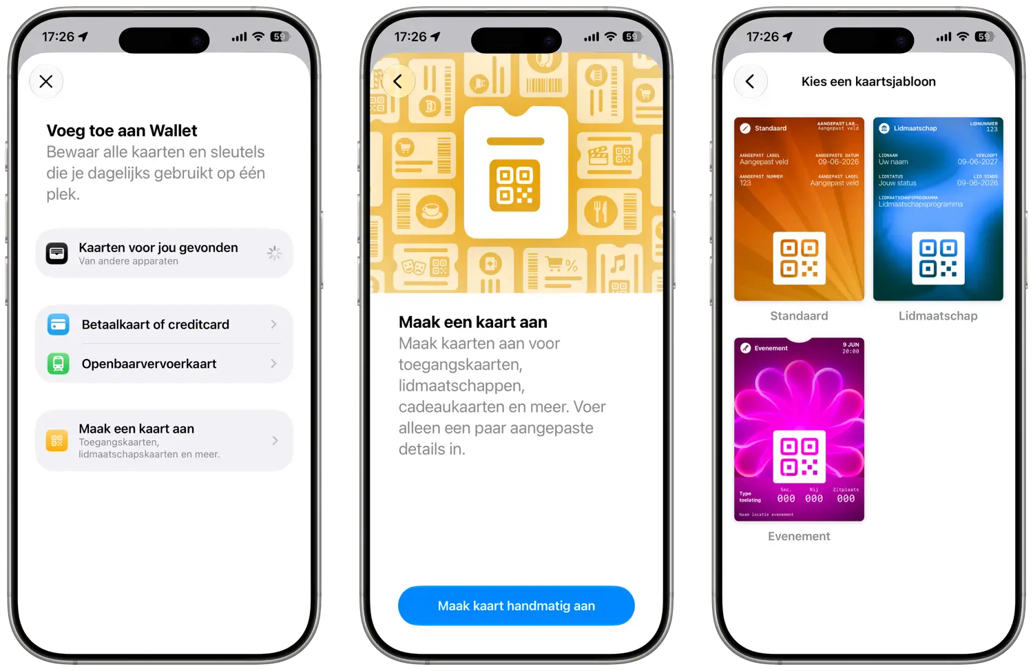 Wallet-kaart maken in iOS 27