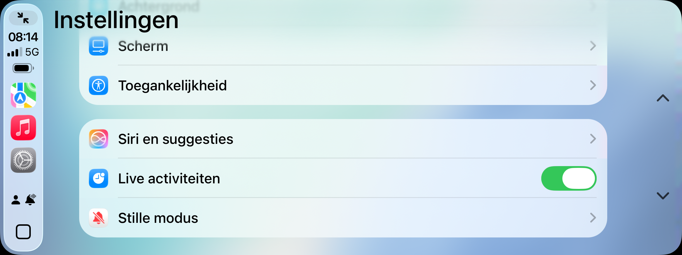 Live Activiteiten in CarPlay instellen