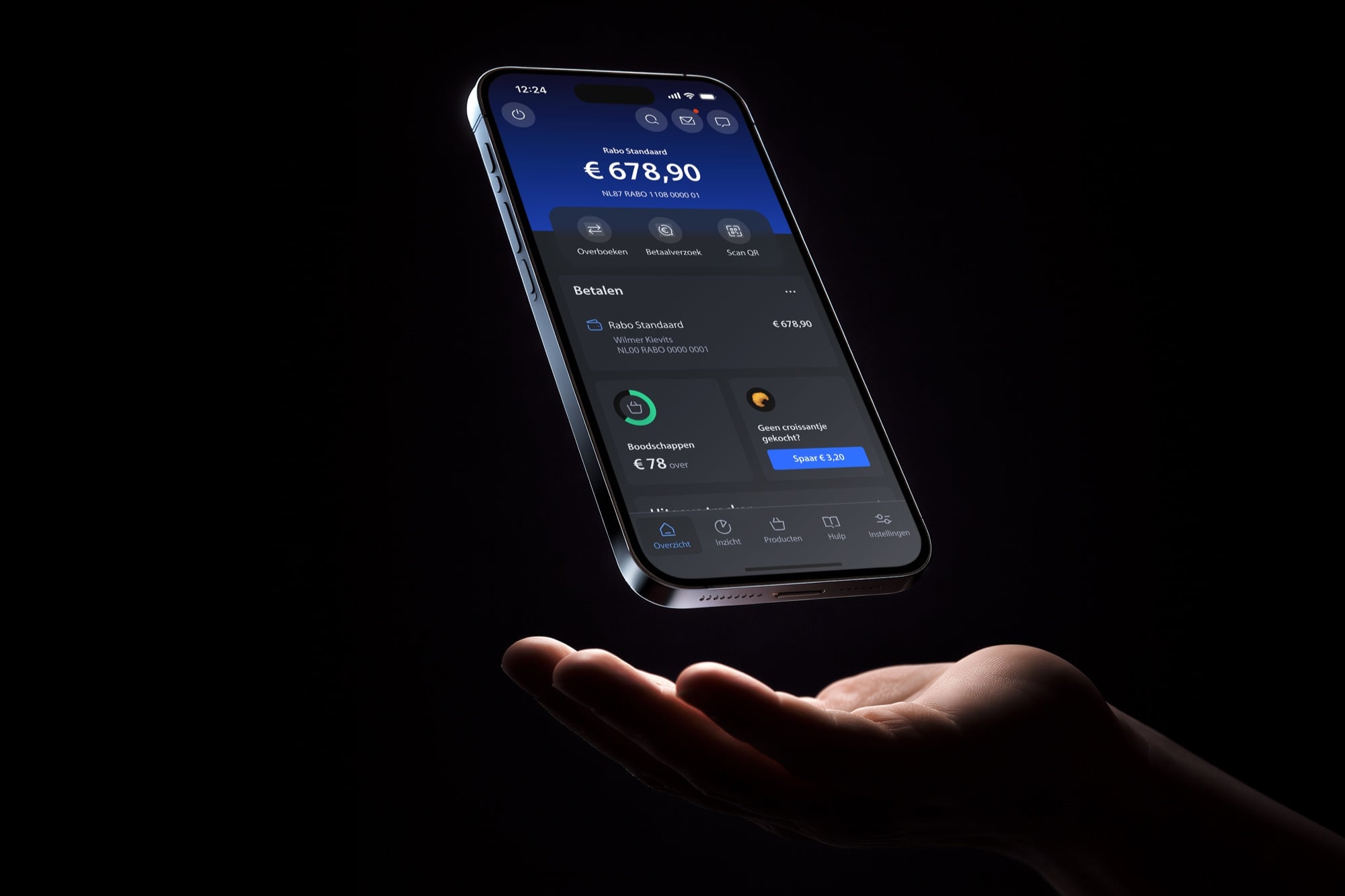 Rabobank-app update 2026 in donkere modus
