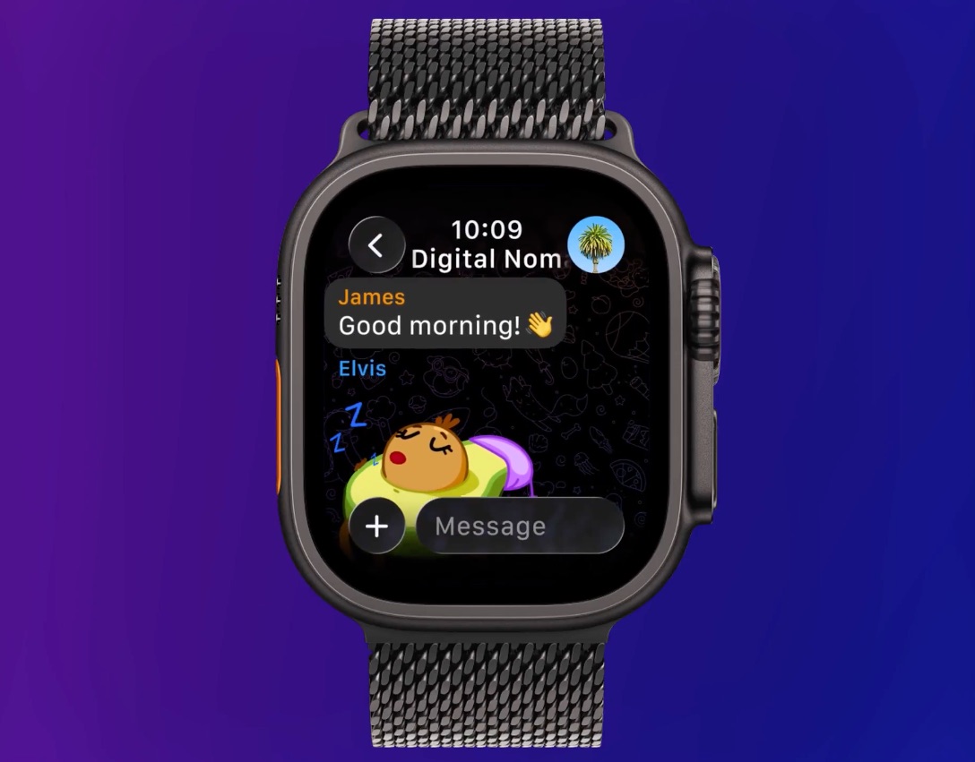 Telegram op Apple Watch Ultra