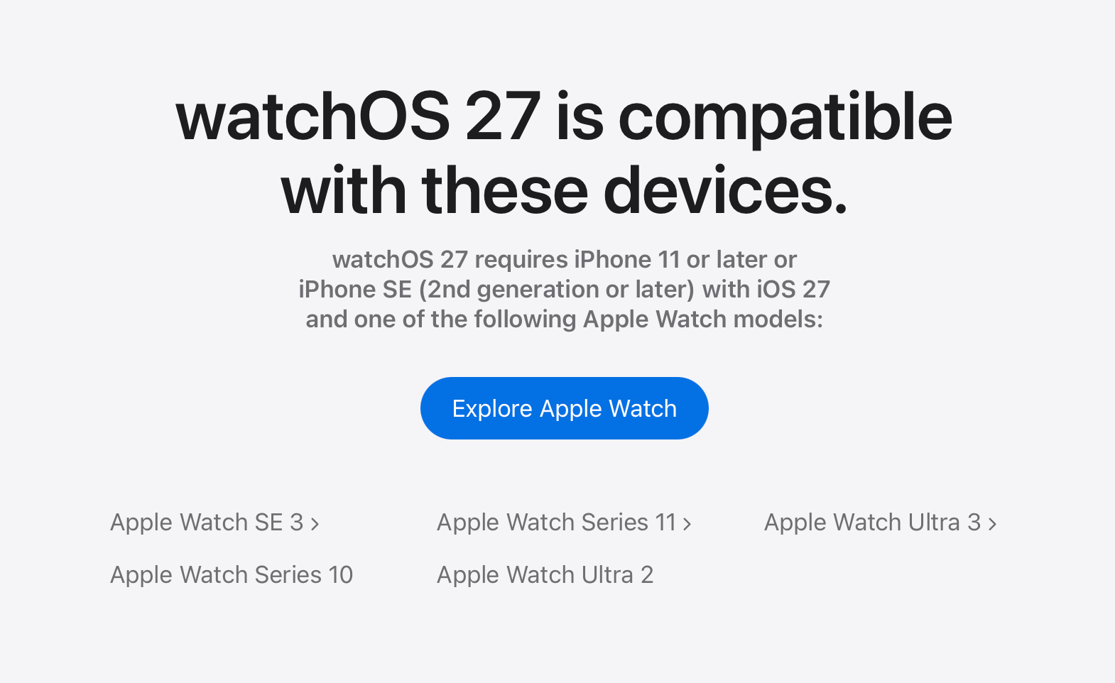 watchOS 27 toestellen